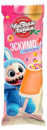 Изображение товара Мороженое пломбир «Чистая Линия» с рисовыми шариками в апельсиновой глазури 12%, 70г