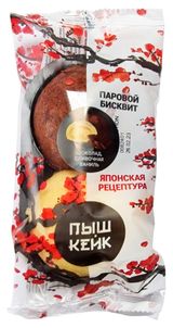 Изображение товара Бисквит паровой «Пышкейк» со вкусом шоколада и сливочной ванили, 100 г