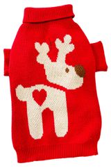 Изображение товара Свитер новогодний для собак Олень красный