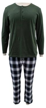 Изображение товара Пижама мужская с длинным рукавом зеленая, M-3XL