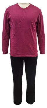 Изображение товара Пижама мужская с длинным рукавом бордовая, M-3XL