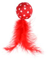 Изображение товара Игрушка для кошек новогодняя красная с пером, 4,5х8 см