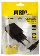 Изображение товара Сетевое зарядное устройство  Red Line MRM GC-10 USB-A (2.1A) + кабель USB-A - Lightning 1 м., черный