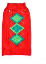 Изображение товара Свитер для собаки новогодний с ромбами красный