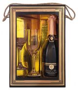 Изображение товара Игристое вино Grand Mane белое полусухое Армения, 0,75 л + 2 бокала