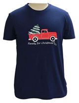 Изображение товара Футболка мужская новогодняя синяя, р. M-3XL