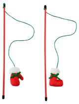 Изображение товара Игрушка новогодняя для кошек Удочка-дразнилка, 46 см в ассортименте