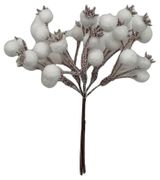 Изображение товара Набор-букет DecoLine из 5 веток с ягодами на вставках H15 см белый для цветов и подарков, 1 шт