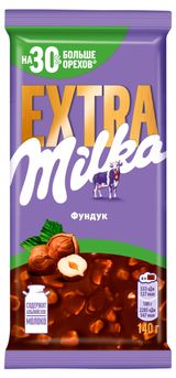 Изображение товара Шоколад молочный Milka Extra с фундуком, 140 г
