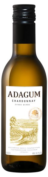 Изображение товара Вино Adagum Chardonnay белое сухое Россия, 0,187 л