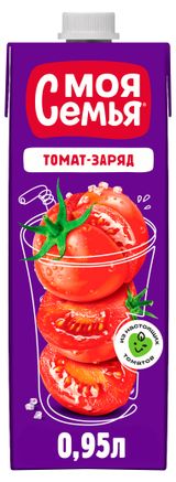 Изображение товара Нектар «Моя Семья» томатный с солью Томат-заряд, 950 мл