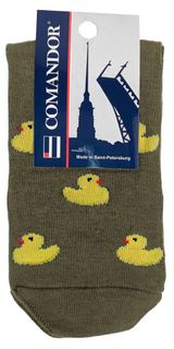 Изображение товара Носки мужские Comandor с рисунком утята зеленые, р. 29