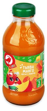 Изображение товара Нектар АШАН Красная птица Kids тыква манго с мякотью, 330 мл