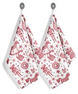 Изображение товара Набор полотенец Guten Morgen Щелкунчик бордо рогожка 45х60 см, 2 шт