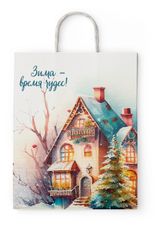 Изображение товара Пакет подарочный «ПЗБМ» бумажный 45х35х15 см, 1 шт в ассортименте