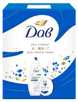 Изображение товара Набор подарочный «Дав» Basic care for your body, Гель для душа увлажняющий 250 мл + Крем для лица и тела питательный 150 мл