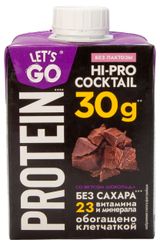 Изображение товара Коктейль молочный протеиновый Let's Go Protein высокобелковый со вкусом шоколада без сахара без лактозы 0% БЗМЖ, 500 г