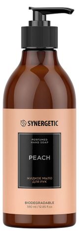 Изображение товара Жидкое мыло для рук Synergetic Парфюмированное с ароматом персика, 380 мл