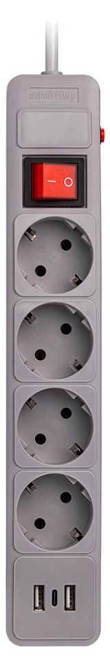 Изображение товара Сетевой фильтр SmartBuy c USB 10А 1,8 м, 1 шт в ассортименте  