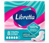 Изображение товара Прокладки гигиенические Libretta Ультра Супер с мягкой поверхностью, 8 шт