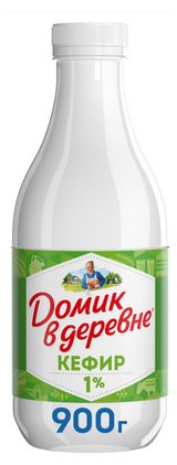 Изображение товара Кефир «Домик в деревне» лёгкий вечер 1% БЗМЖ, 900 г
