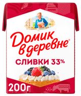 Изображение товара Сливки стерилизованные Домик в деревне для взбивания нормализованные 33% БЗМЖ, 200г