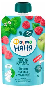 Изображение товара Пюре «ФрутоНяня» яблоко малина мелисса с 5 мес., 90 г