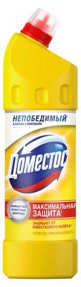 Изображение товара Чистящее средство гель универсальный «Доместос» Лимонная свежесть против бактерий и запахов, 1 л