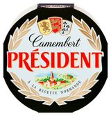 Изображение товара Сыр мягкий Камамбер President с белой плесенью 45% БЗМЖ, 125 г