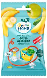 Изображение товара Фруктовые кусочки «ФрутоНяня» ФрутоХвостики яблоко и банан с 12 мес., 15 г