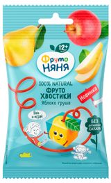 Изображение товара Фруктовые кусочки «ФрутоНяня» ФрутоХвостики яблоко и груша с 12 мес., 15 г