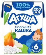 Изображение товара Каша молочная жидкая «Агуша» Засыпай-ка рисовая с яблоком и грушей с 6 мес, 200 мл