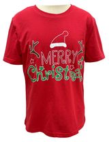 Изображение товара Футболка для девочки новогодняя красная, р 116-164