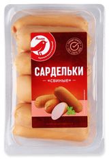 Изображение товара Сардельки свиные АШАН Красная птица, ~ 0,6 кг