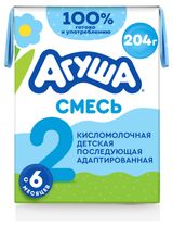 Изображение товара Смесь кисломолочная «Агуша» адаптированная последующая для детей с 6 мес 3,5% охлажденная, 204 г