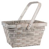 Изображение товара Корзина плетеная бамбуковая серая для цветов и подарков, 19х14,5х11х21 см