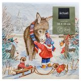 Изображение товара Салфетки бумажные Actuel Лучший друг 3 слоя 33х33 см, 20 л