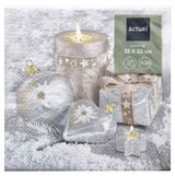 Изображение товара Салфетки бумажные Actuel Уютная композиция 3 слоя 33х33 см, 20 л