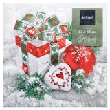Изображение товара Салфетки бумажные Actuel Подарки на серебре 3 слоя 33х33 см, 20 л