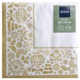 Изображение товара Салфетки бумажные Actuel Золотой орнамент 3 слоя 33х33 см, 20 л