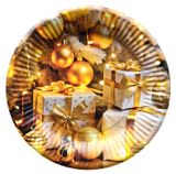 Изображение товара Тарелки бумажные одноразовые Actuel Золото театра Подарки, 18 см х 6 шт