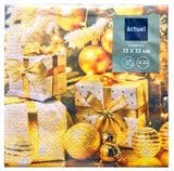 Изображение товара Салфетки бумажные Actuel Золото театра Подарки 3 слоя 33х33 см, 20 л