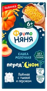 Изображение товара Каша молочная «ФрутоНяня» Пшенная с тыквой и персиком с 6 мес., 200 мл