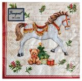 Изображение товара Салфетки бумажные Bouquet Открытка новогодняя 3 слоя 24х24 см, 25 л