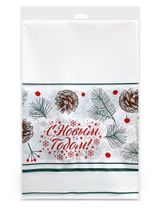 Изображение товара Скатерть одноразовая Vitto Вокруг света С новым годом! полиэтиленовая, 120х180 см