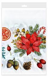 Изображение товара Скатерть одноразовая Vitto Вокруг света Пуансеттия полиэтиленовая, 120х180 см