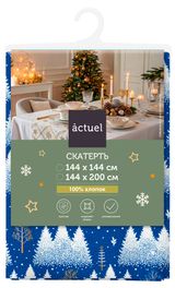 Изображение товара Скатерть Actuel Зимний лес синяя, 144х200 см
