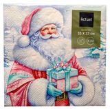 Изображение товара Салфетки бумажные Actuel Подарок 3 слоя 33х33 см, 20 л