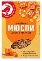 Изображение товара Мюсли запеченные АШАН Красная птица соленая карамель, 375 г