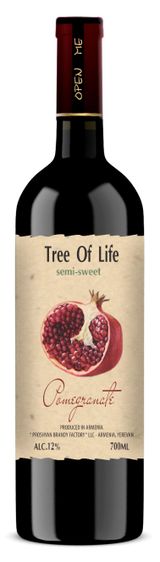 Изображение товара Плодовая алкогольная продукция Tree of Life с гранатом полусладкая Армения, 0,75 л